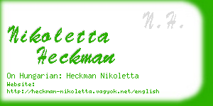nikoletta heckman business card